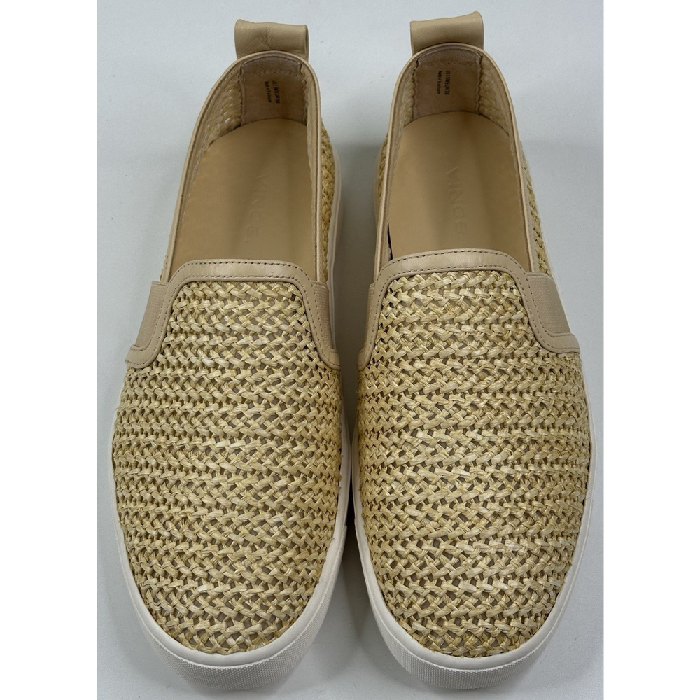 Vince Blair Natural Raffia Womens Slip On Sneakers Size 7.5M New $176 - Picture 2 of 10